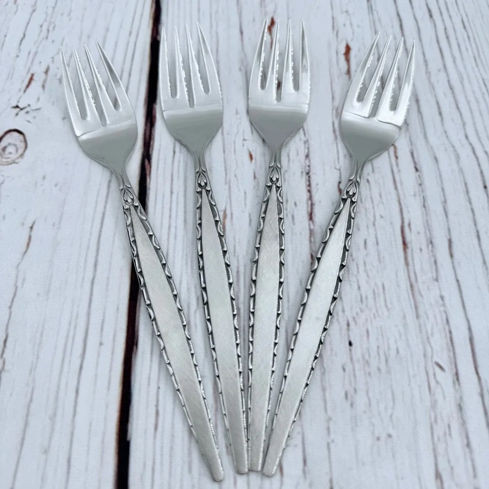 Oneida‎ Community Stainless Venetia 4 Cocktail Seafood Forks 6 Inch MCM 1968